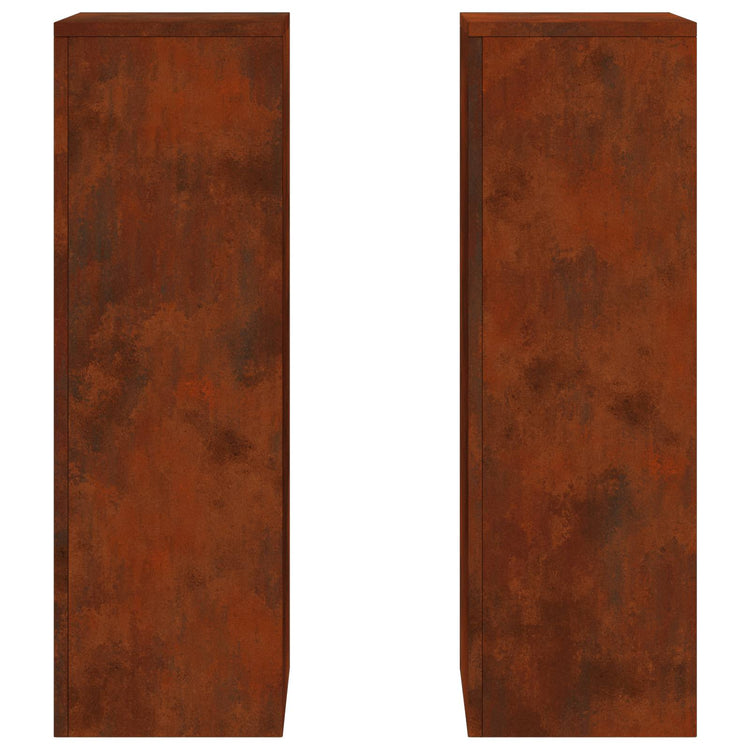 Vidaxxl support pour plantes 2 pcs rouillé 24 x 24 x 75 cm acier corten