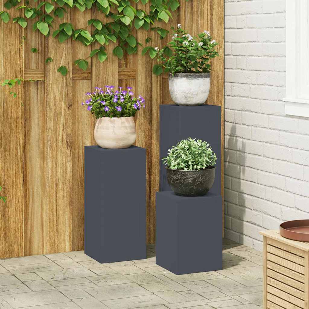 VidaXL support pour plantes 3 pcs acier anthracite