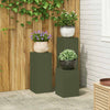 VidaXL support pour plantes 3 pcs acier vert olive
