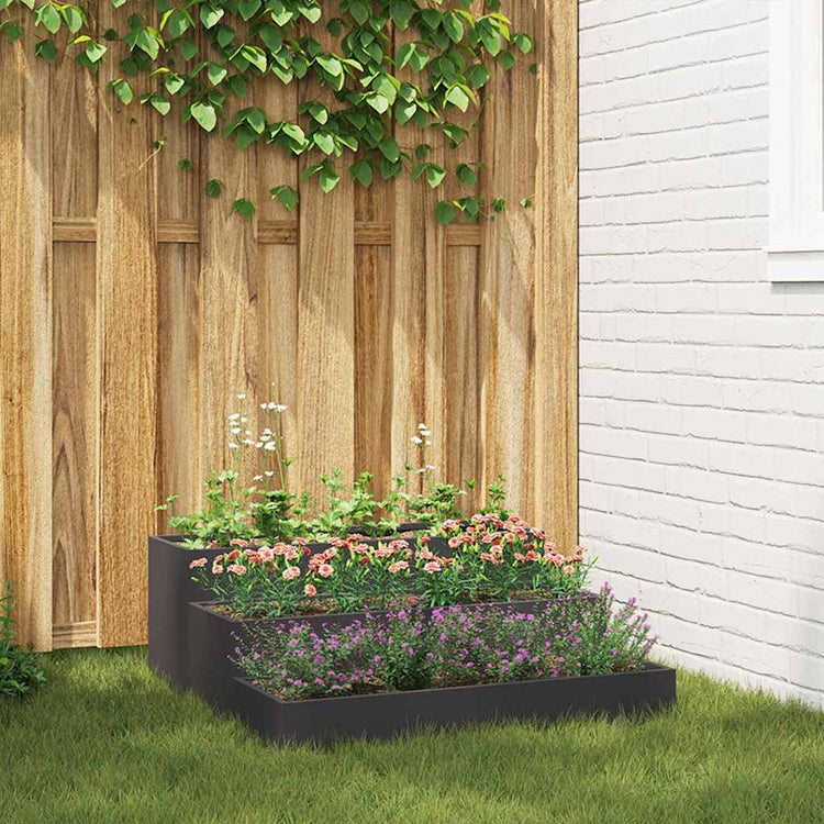 Vidaxl pot de fleur de jardin noir 90 x 90 x 35 cm acier laminé à froid