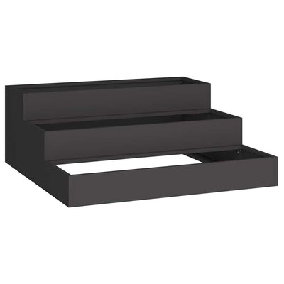 Vidaxl pot de fleur de jardin noir 90 x 90 x 35 cm acier laminé à froid