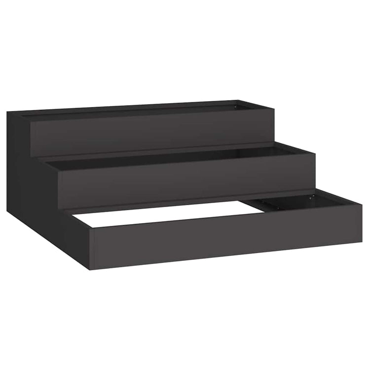 Vidaxl pot de fleur de jardin noir 90 x 90 x 35 cm acier laminé à froid