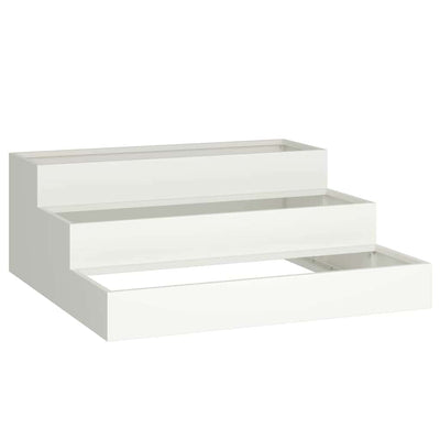 Vidaxl pot de fleur de jardin blanc 90 x 90 x 35 cm acier laminé à froid