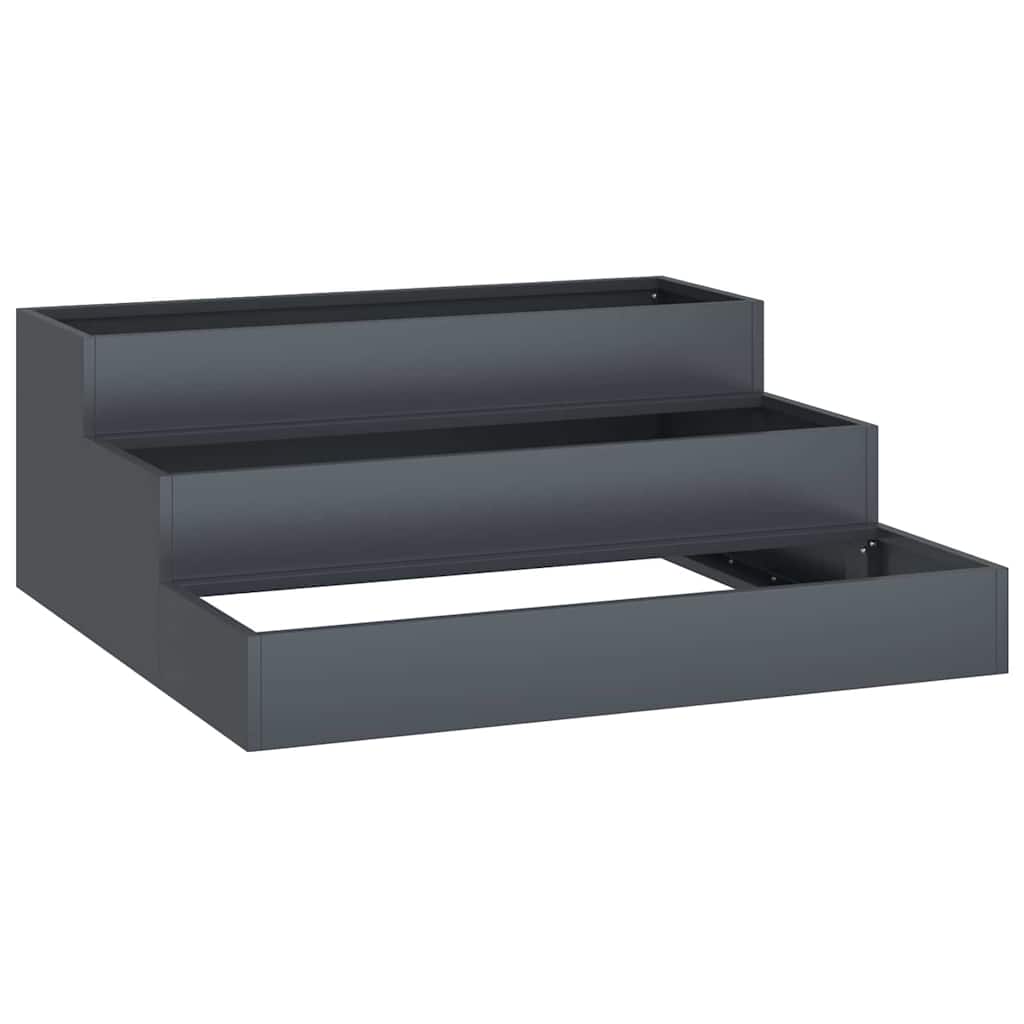 Vidaxl pot de fleur de jardin anthracite 90 x 90 x 35 cm acier laminé à froid