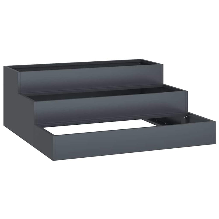 Vidaxl pot de fleur de jardin anthracite 90 x 90 x 35 cm acier laminé à froid