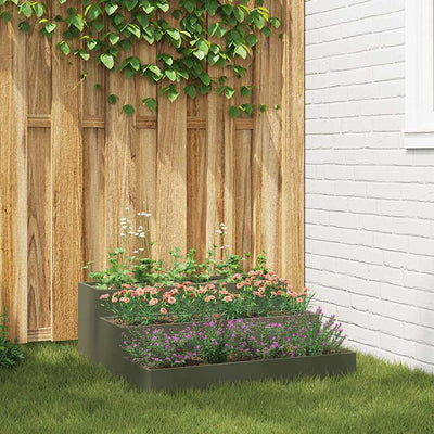 Vidaxl pot de fleur de jardin vert olive 90 x 90 x 35 cm acier laminé à froid