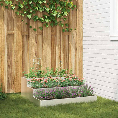 VidaXL pot de fleur de jardin argent 90 x 90 x 35 cm acier inoxydable