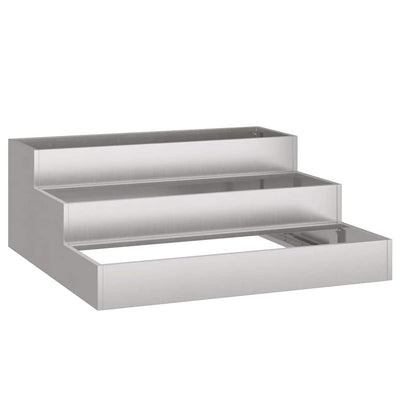 VidaXL pot de fleur de jardin argent 90 x 90 x 35 cm acier inoxydable