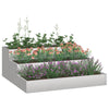 VidaXL pot de fleur de jardin argent 90 x 90 x 35 cm acier inoxydable
