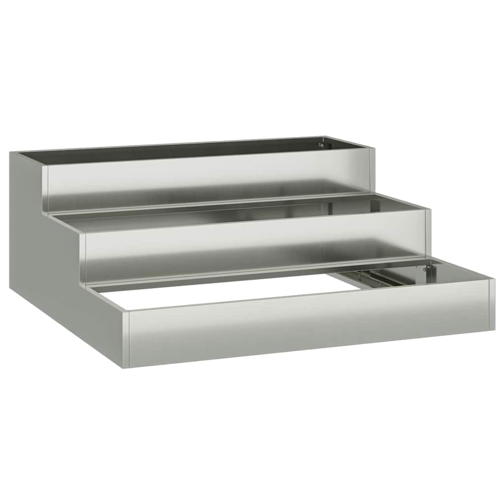 Vidaxl pot de fleur de jardin argent 90 x 90 x 35 cm acier galvanisé