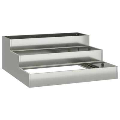 Vidaxl pot de fleur de jardin argent 90 x 90 x 35 cm acier galvanisé