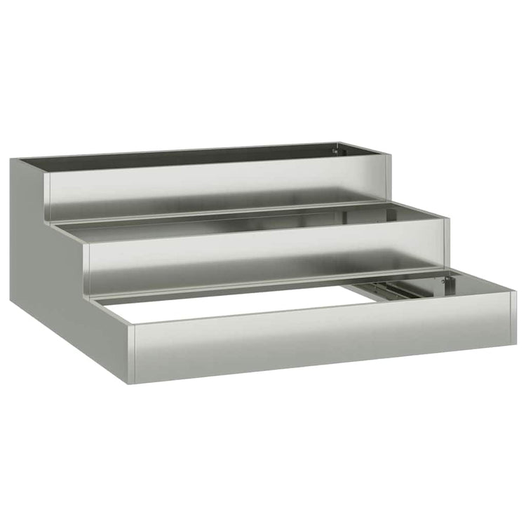 Vidaxl pot de fleur de jardin argent 90 x 90 x 35 cm acier galvanisé