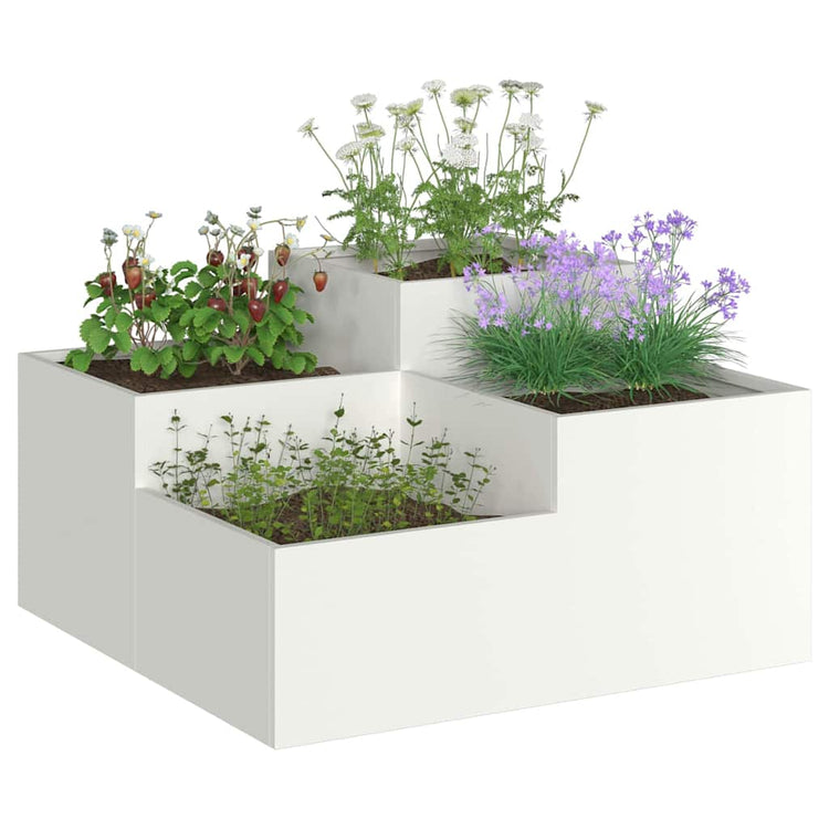 Vidaxx pot de fleur de jardin blanc 80 x 80 x 48 cm acier