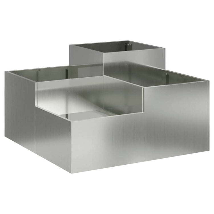 Vidaxl pot de fleur de jardin argent 80 x 80 x 48 cm acier galvanisé