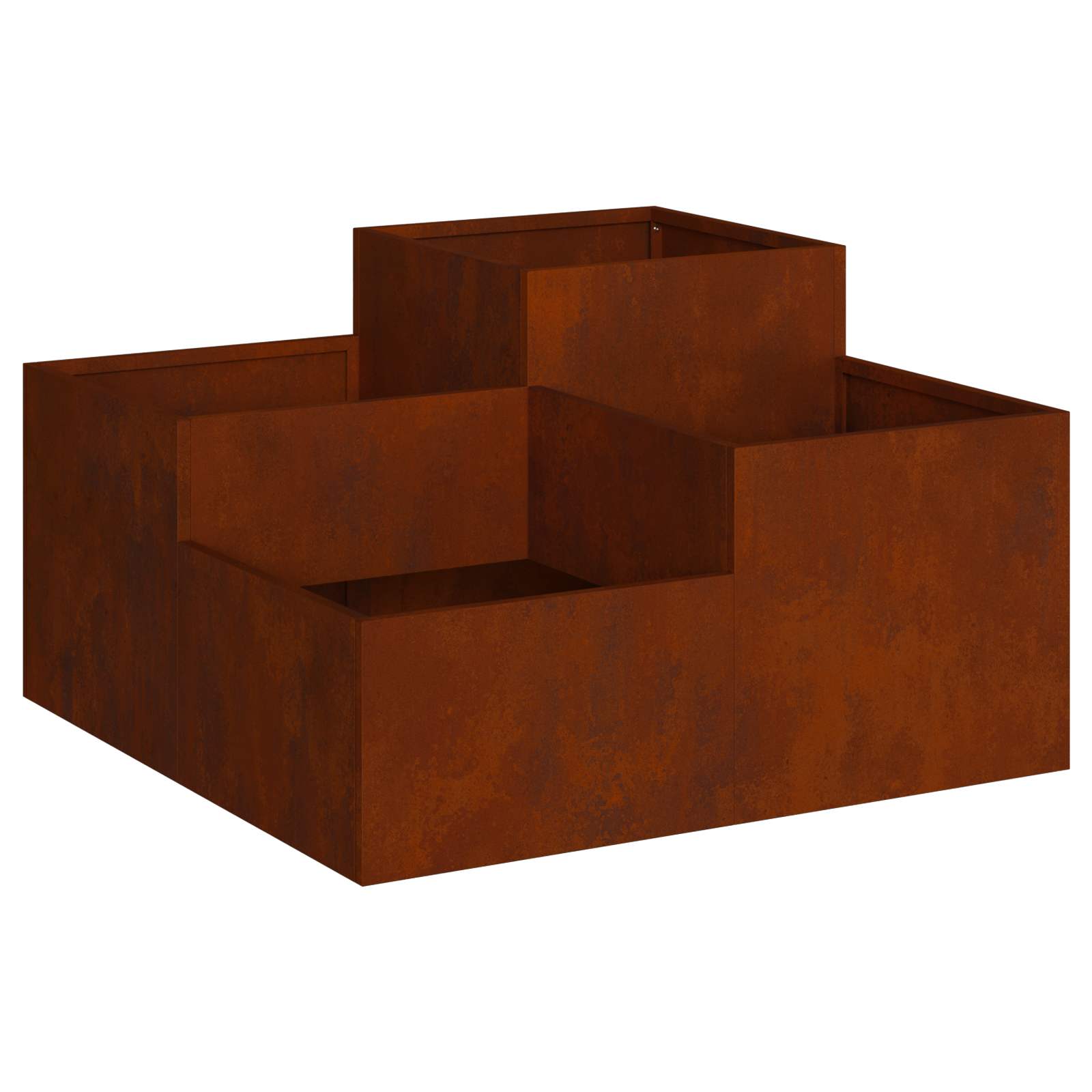 Vidaxl pot de fleur de jardin rouillé 80 x 80 x 48 cm acier corten