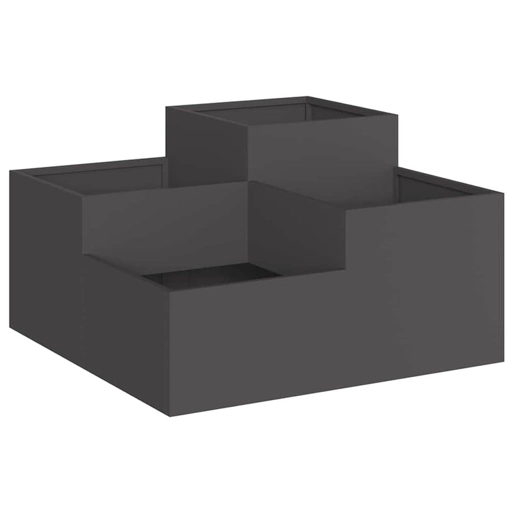 VidaXL pot de fleur de jardin noir 100 x 100 x 48 cm acier