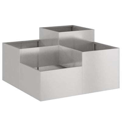 Vidaxx pot de fleur de jardin argent 100 x 100 x 48 cm acier inoxydable