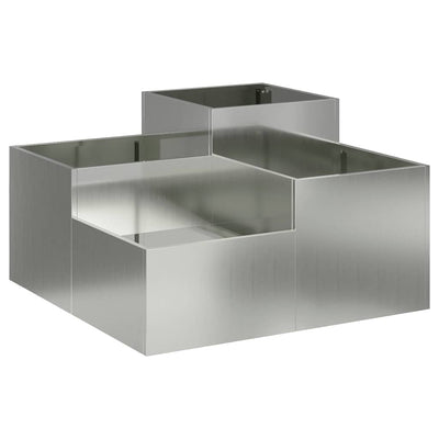 Vidaxl pot de fleur de jardin argent 100 x 100 x 48 cm acier galvanisé