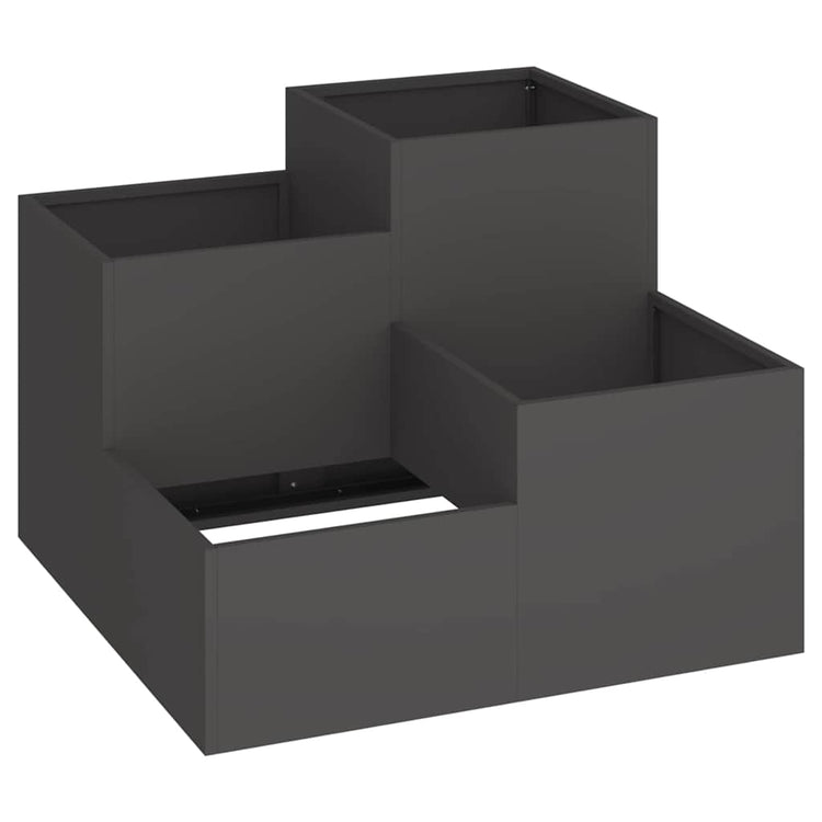 VidaXL pot de fleur de jardin noir 80 x 80 x 60 cm acier