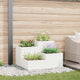 Vidaxl pot de fleur de jardin blanc 80 x 80 x 60 cm acier