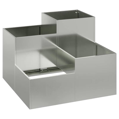 Vidaxl pot de fleur de jardin argent 80 x 80 x 60 cm acier galvanisé
