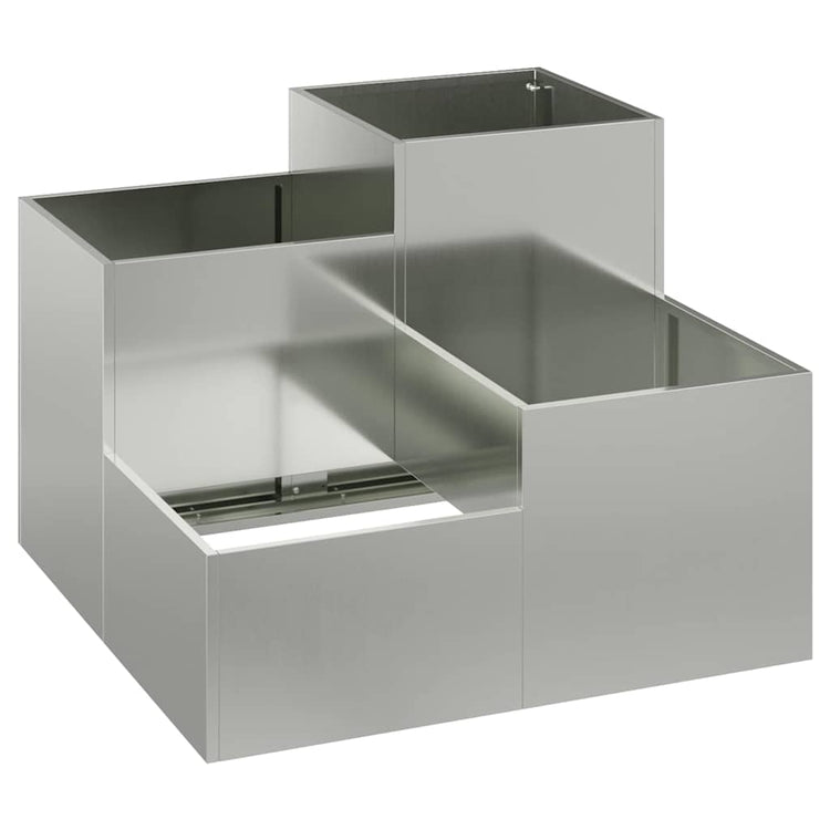 Vidaxl pot de fleur de jardin argent 80 x 80 x 60 cm acier galvanisé