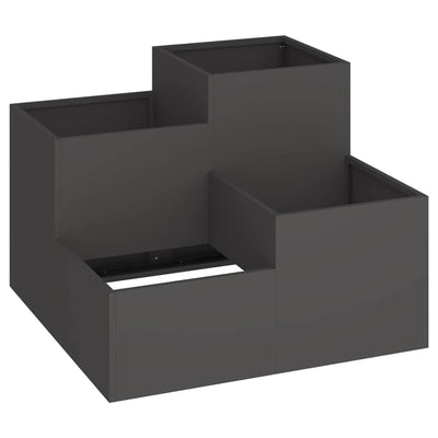 VidaXL pot de fleur de jardin noir 100 x 100 x 60 cm acier