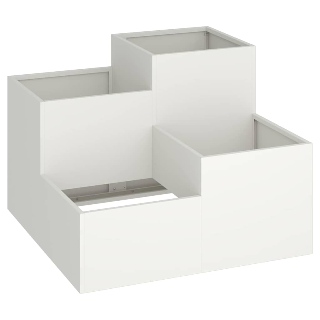 VidaXL pot de fleur de jardin blanc 100 x 100 x 60 cm acier