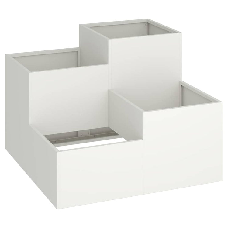 VidaXL pot de fleur de jardin blanc 100 x 100 x 60 cm acier
