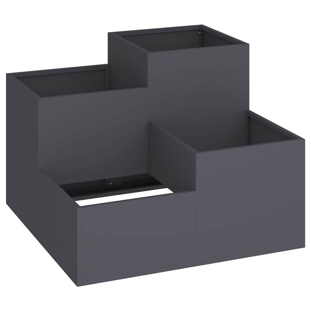 Vidaxl pot de fleur de jardin anthracite 100 x 100 x 60 cm acier
