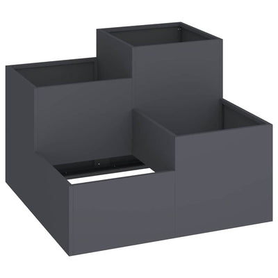 Vidaxl pot de fleur de jardin anthracite 100 x 100 x 60 cm acier