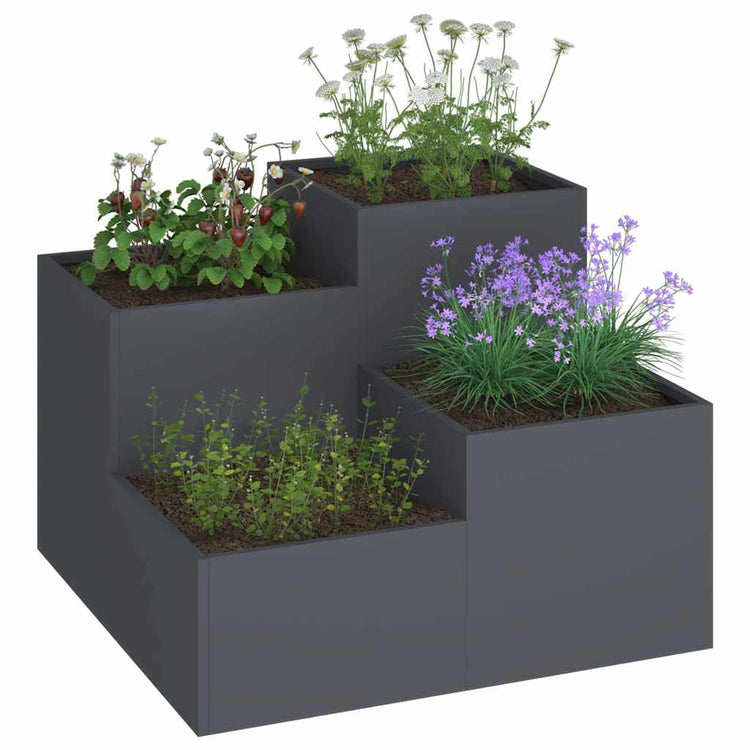 Vidaxl pot de fleur de jardin anthracite 100 x 100 x 60 cm acier