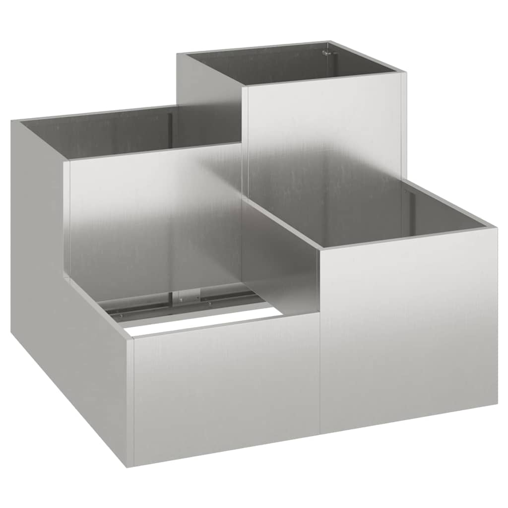Vidaxx pot de fleur de jardin argent 100 x 100 x 60 cm acier inoxydable
