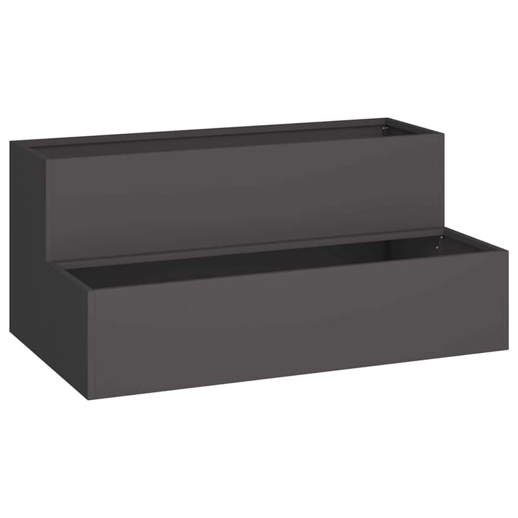 Vidaxl pot de fleur de jardin noir 100 x 60 x 45 cm acier laminé à froid