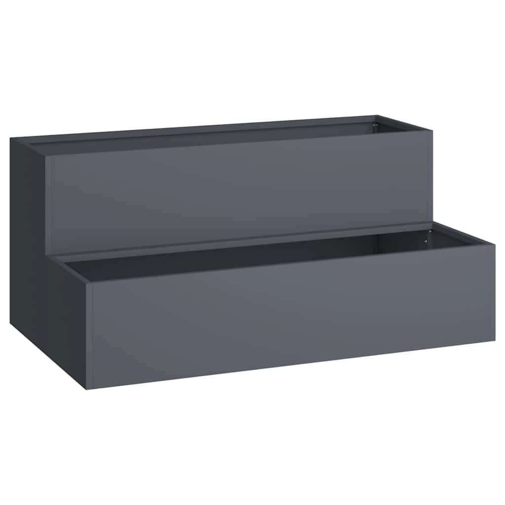 Vidaxl pot de fleur de jardin anthracite 100 x 60 x 45 cm acier laminé à froid