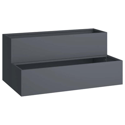 Vidaxl pot de fleur de jardin anthracite 100 x 60 x 45 cm acier laminé à froid