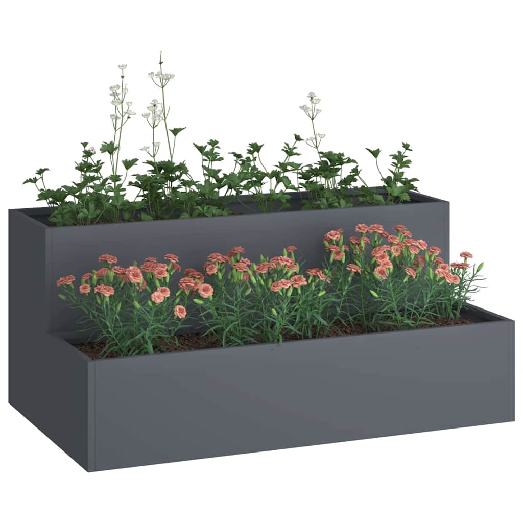 Vidaxl pot de fleur de jardin anthracite 100 x 60 x 45 cm acier laminé à froid
