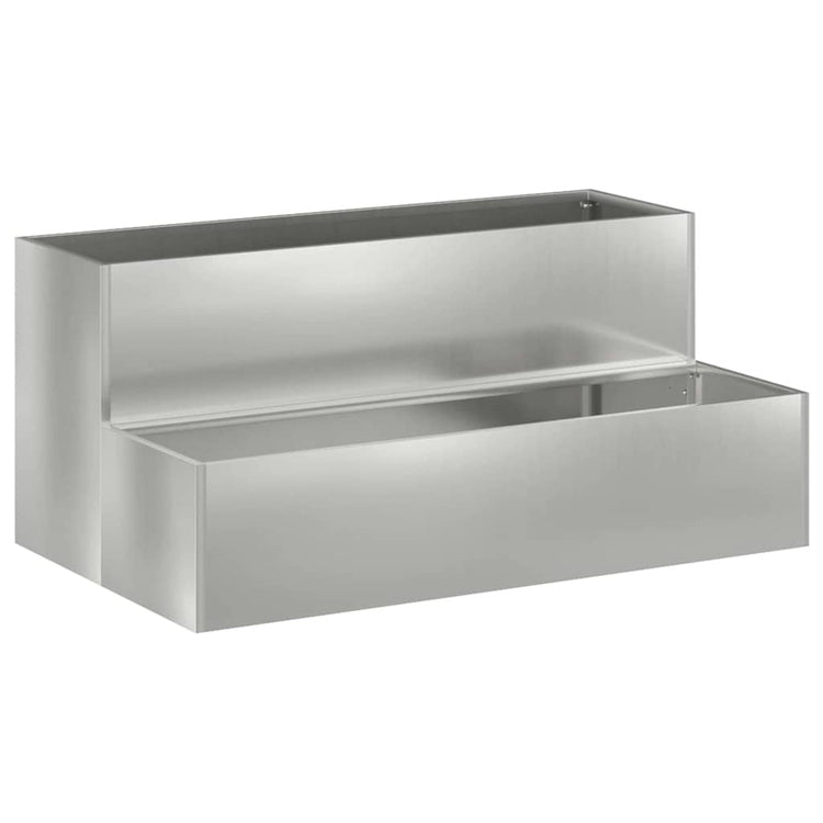 Vidaxl pot de fleur de jardin argent 100 x 60 x 45 cm acier galvanisé