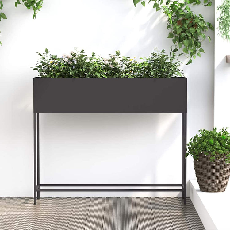 Vidaxxl jardinière surélevée noir 100 x 26 x 82 cm acier
