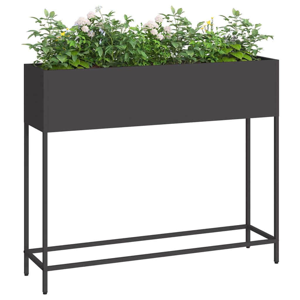 Vidaxxl jardinière surélevée noir 100 x 26 x 82 cm acier