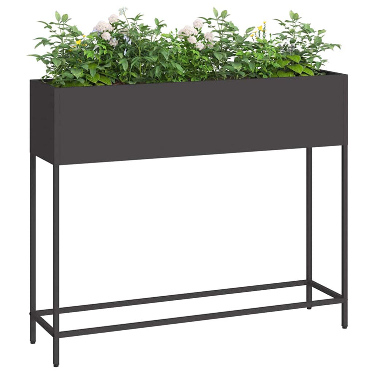 Vidaxxl jardinière surélevée noir 100 x 26 x 82 cm acier