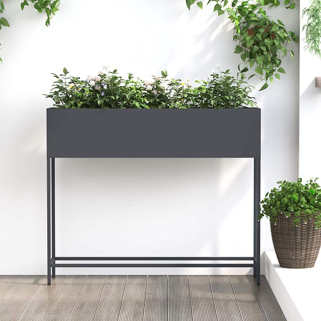 Vidaxl jardinière surélevée anthracite 100 x 26 x 82 cm acier