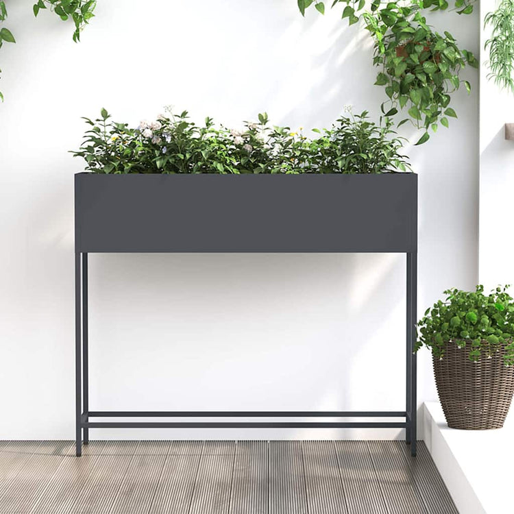Vidaxl jardinière surélevée anthracite 100 x 26 x 82 cm acier