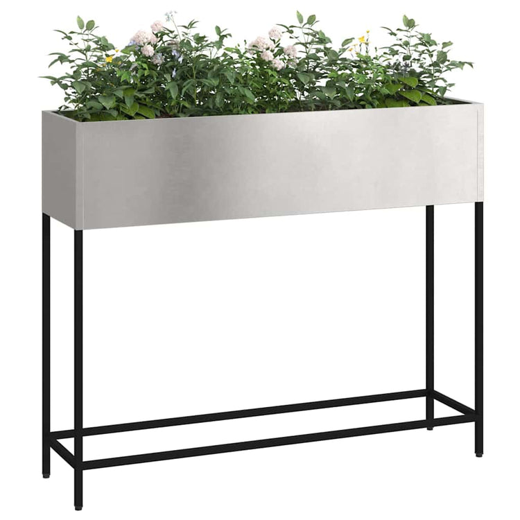 Vidaxl jardinière surélevée argent 100 x 26 x 82 cm acier inoxydable
