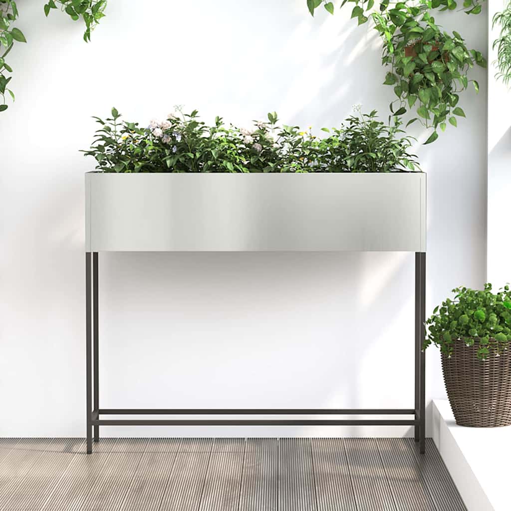 VidaXL jardinière surélevée argent 100 x 26 x 82 cm