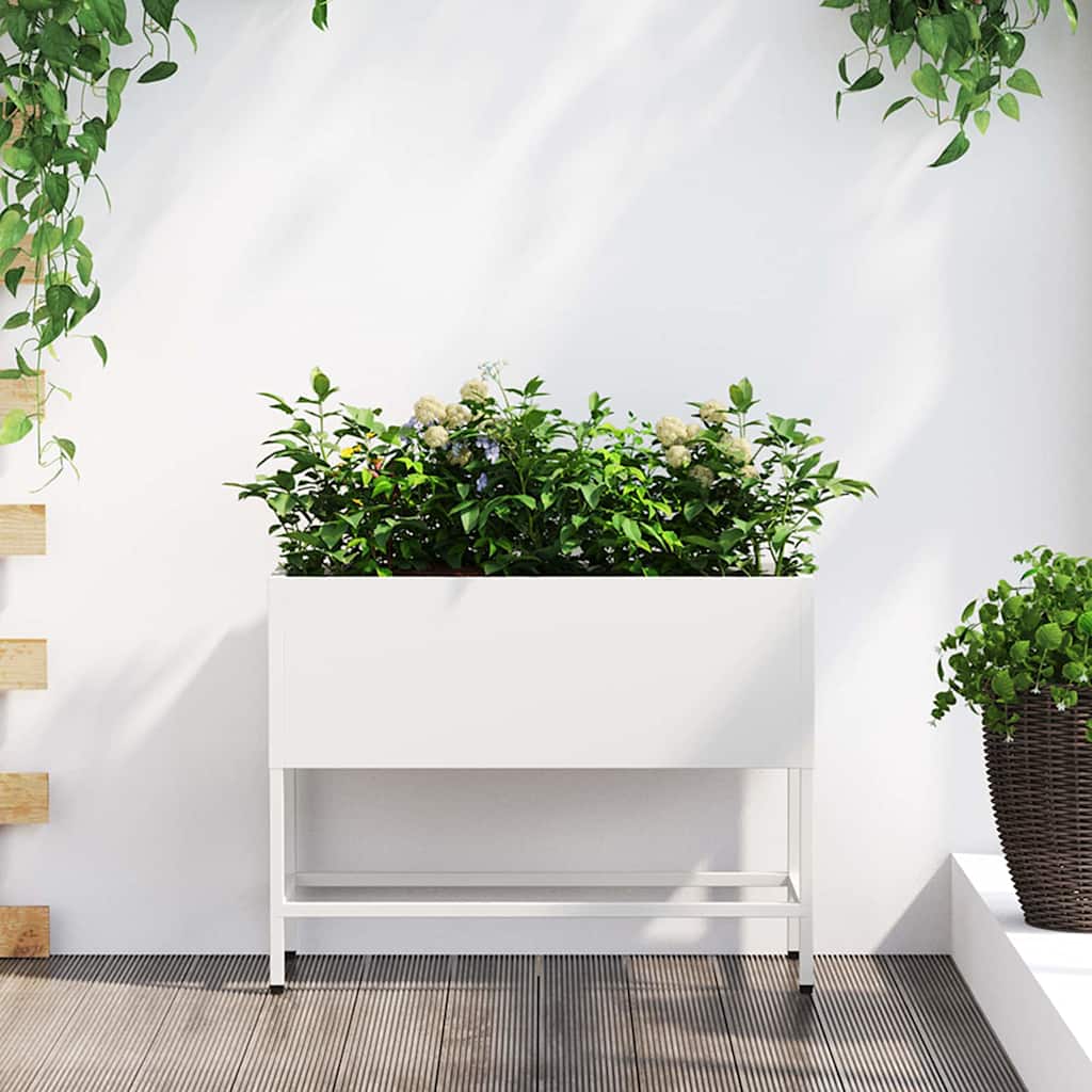 Vidaxx jardinière surélevée blanc 60 x 26 x 45 cm acier