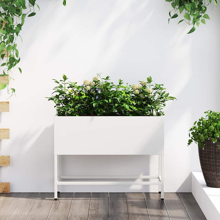 Vidaxx jardinière surélevée blanc 60 x 26 x 45 cm acier