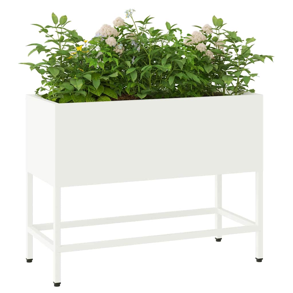 Vidaxx jardinière surélevée blanc 60 x 26 x 45 cm acier