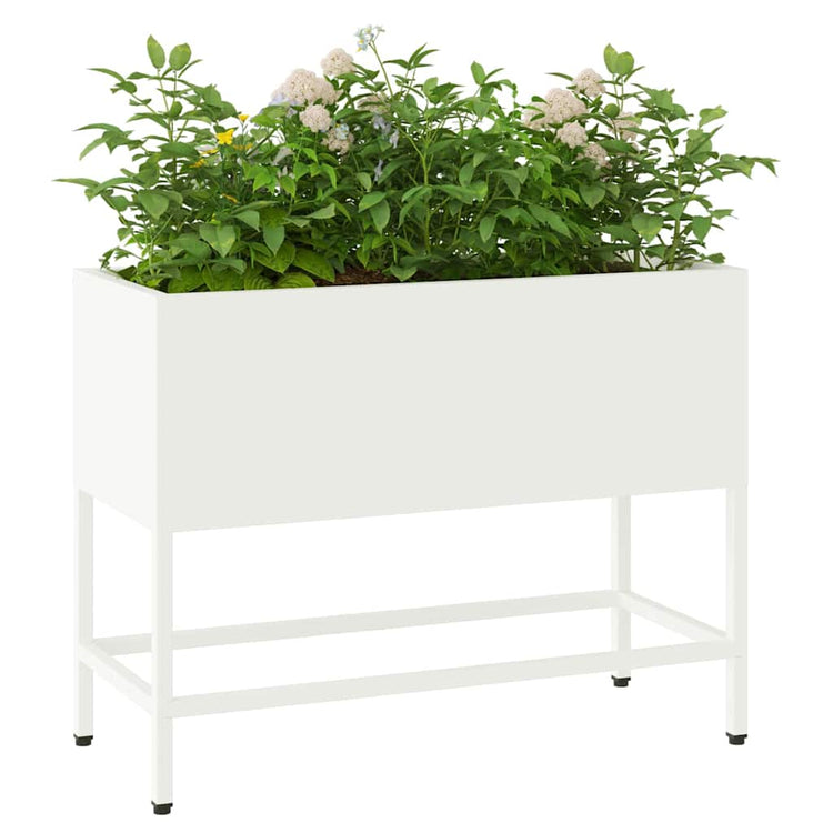 Vidaxx jardinière surélevée blanc 60 x 26 x 45 cm acier