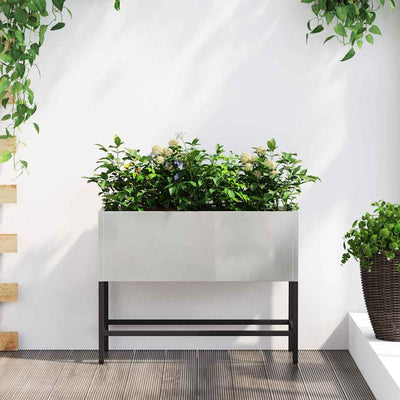 Vidaxl jardinière surélevée argent 60 x 26 x 45 cm acier inoxydable